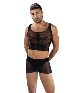 Envy Menswear ENVY FISHNET ARMOR 2 PIECE SET BLACK, OS