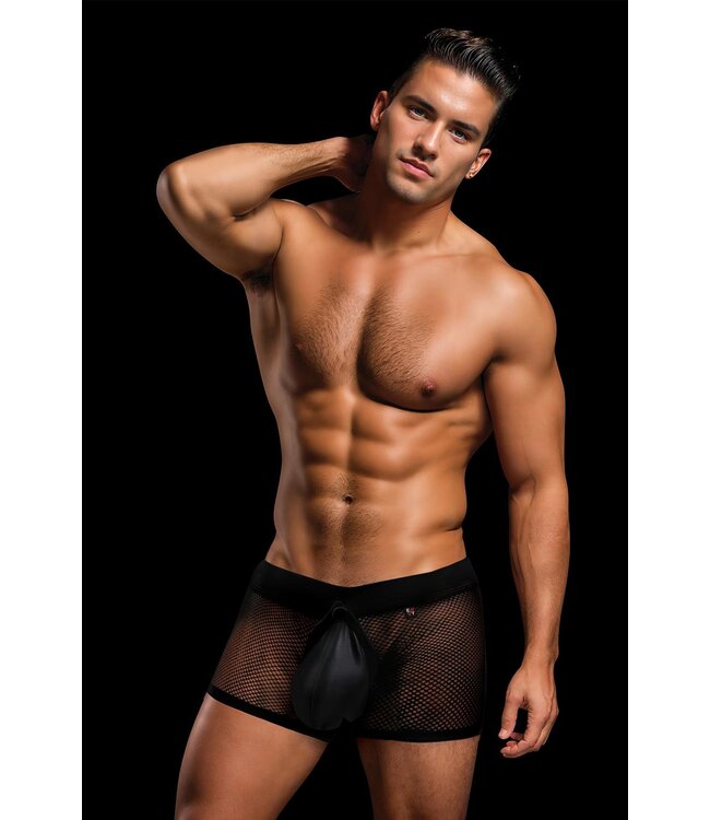 Envy Menswear ENVY SNAP DOWN MESH BOXER BRIEF BLACK, L/XL