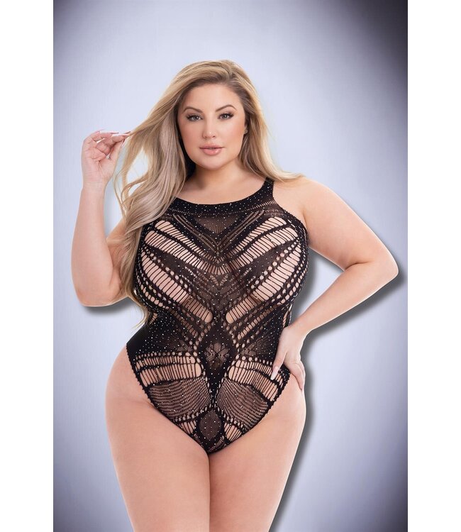 Baci Lingerie BACI DIAMONTE BODYSUIT BLACK, QS