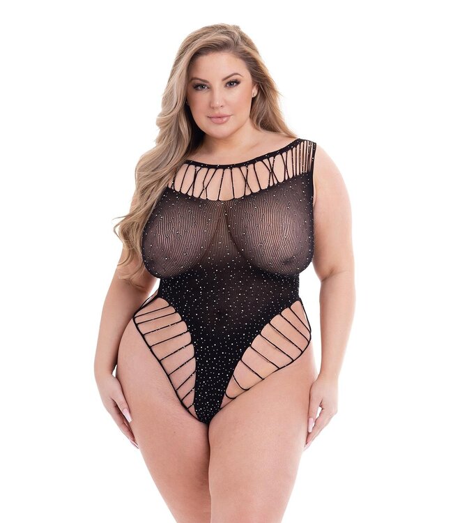 Baci Lingerie BACI DIAMONTE BODYSUIT BLACK, QS
