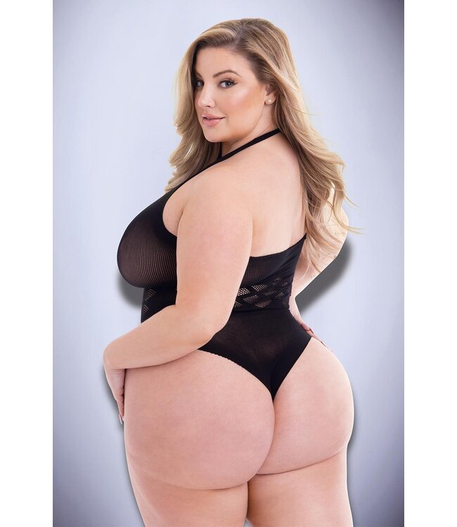 Baci Lingerie BACI JACQUARD BODYSUIT BLACK, QS