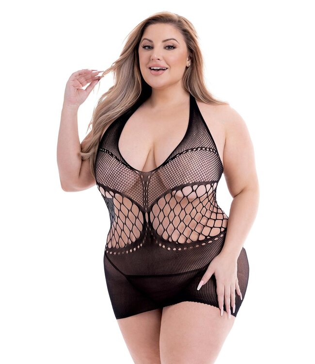 Baci Lingerie BACI HALTER MINI DRESS BLACK, QS