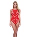 Baci Lingerie BACI JACQUARD BODYSUIT RED, OS