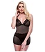 Baci Lingerie BACI 2 PCS. ECO CHEMISE AND PANTY SET BLACK, S/M