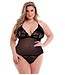 Baci Lingerie BACI ECO LACE AND MESH TEDDY BLACK, QS