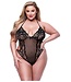 Baci Lingerie BACI ECO LACE AND MESH TEDDY BLACK, QS