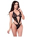 Baci Lingerie BACI ECO STRAPPY TEDDY BLACK, S/M
