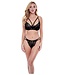 Baci Lingerie BACI 2 PCS. ECO STRAPPY BRA AND PANTY SET BLACK, S/M