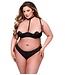 Baci Lingerie BACI 2PC SEXY QUARTER CUP BRA & G-STRING SET BLACK, QS