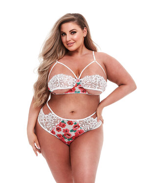 Baci Lingerie WHITE FLORAL & LACE BRA SET, QS