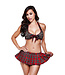 Baci Lingerie 2-PIECE SCHOOL GIRL UNIFORM BLACK / RED, OS
