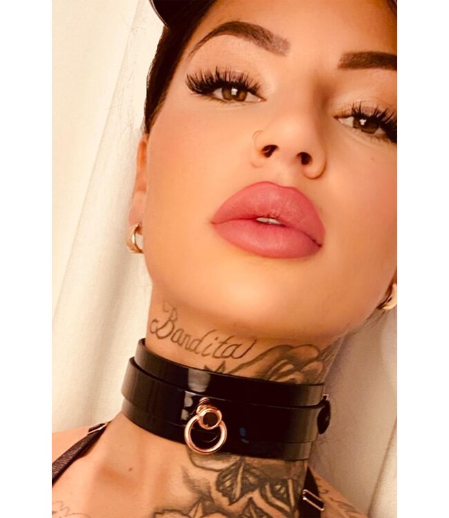 Kinky Diva KINKY DIVA O-RING COLLAR + LEASH BLACK/GOLD