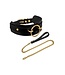 Kinky Diva KINKY DIVA O-RING FRONT COLLAR + LEASH BLACK/GOLD