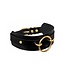 Kinky Diva KINKY DIVA O-RING FRONT COLLAR BLACK/GOLD