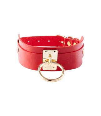 Kinky Diva KINKY DIVA O-RING COLLAR RED/GOLD
