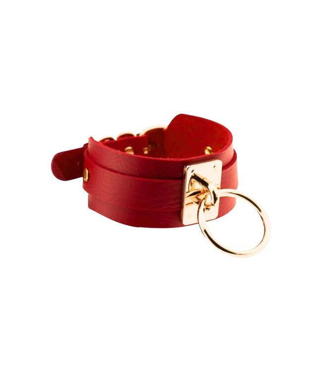 Kinky Diva KINKY DIVA O-RING COLLAR RED/GOLD
