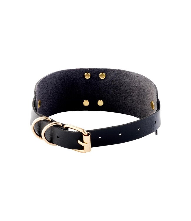 Kinky Diva KINKY DIVA O-RING COLLAR BLACK/GOLD