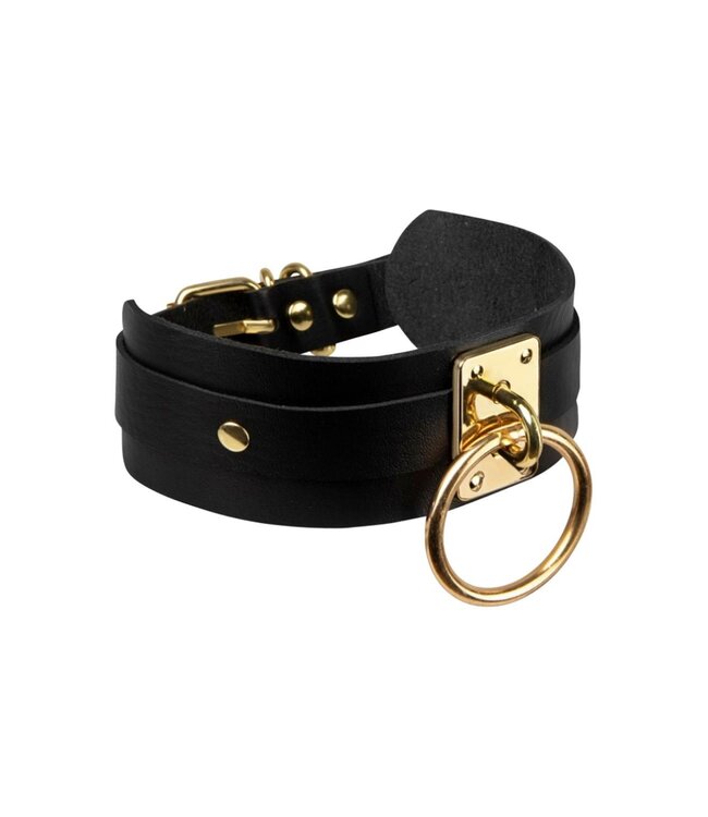 Kinky Diva KINKY DIVA O-RING COLLAR BLACK/GOLD