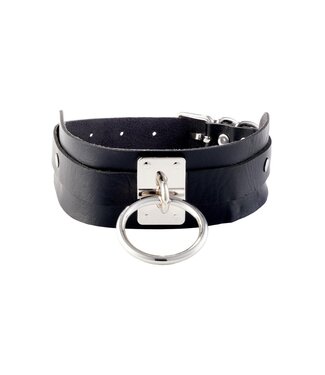 Kinky Diva KINKY DIVA O-RING COLLAR BLACK/SILVER