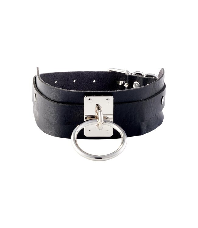 Kinky Diva KINKY DIVA O-RING COLLAR BLACK/SILVER