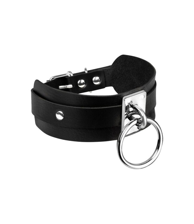 Kinky Diva KINKY DIVA O-RING COLLAR BLACK/SILVER