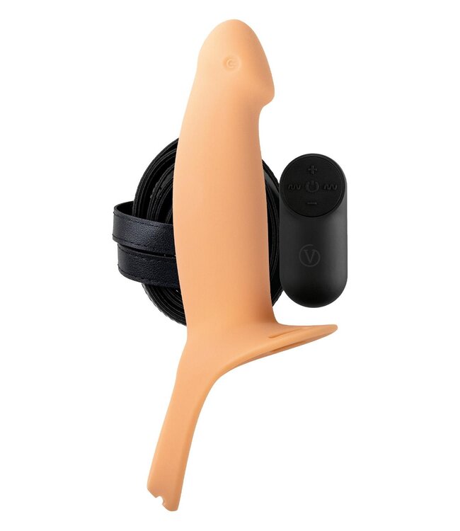 Virgite VIRGITE H4 VIBRATING HOLLOW STRAP H4 SIZE L FLESH