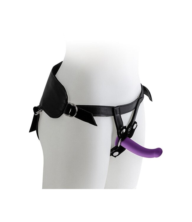 Virgite VIRGITE  UNIVERSAL HARNESS WITH PURPLE DILDO SET SIZES S M L PURPLE
