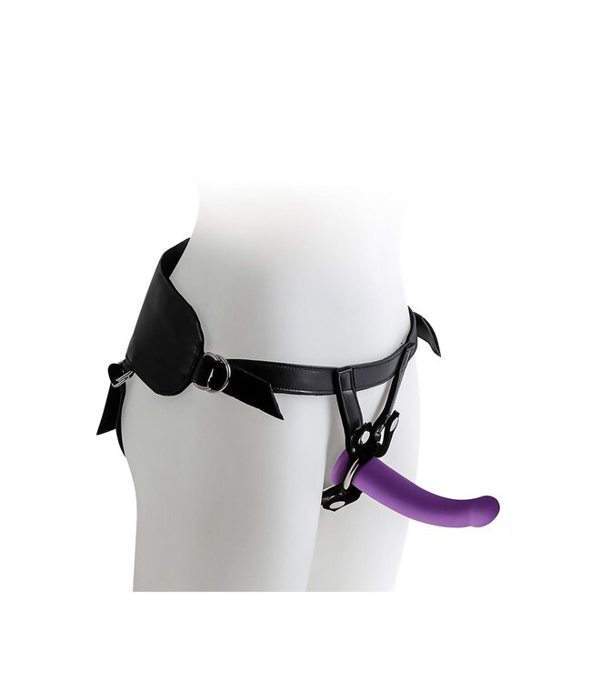 Virgite VIRGITE  UNIVERSAL HARNESS WITH PURPLE DILDO SET SIZES S M L PURPLE