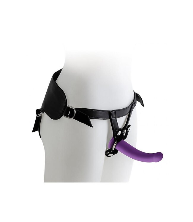 Virgite VIRGITE  UNIVERSAL HARNESS WITH PURPLE DILDO SIZE M PURPLE