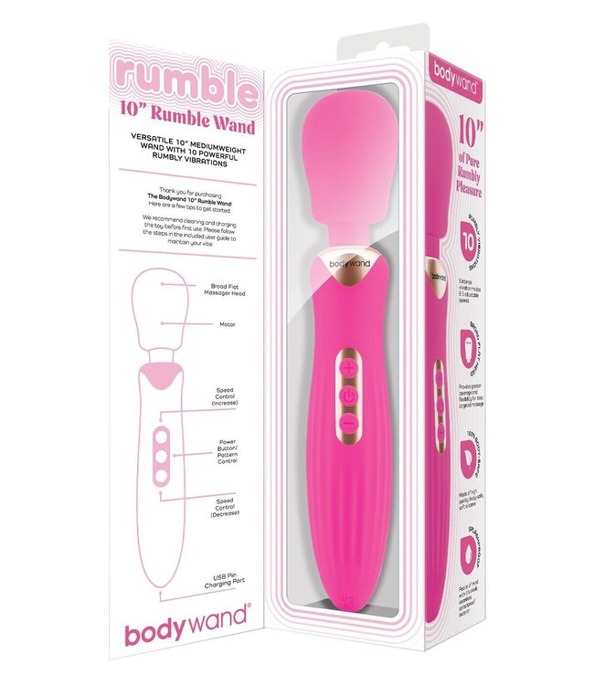 Bodywand BODYWAND RUMBLE WAND 10 INCH HOT PINK