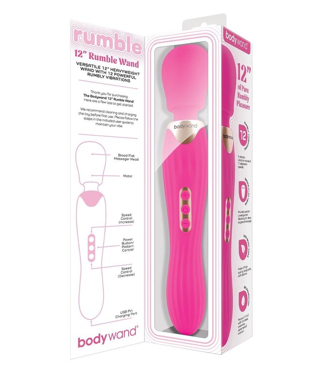 Bodywand BODYWAND RUMBLE WAND 12 INCH HOT PINK