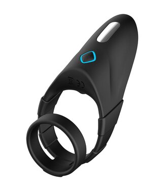 Forto FORTO F-48 VIBRATING PERINEUM DOUBLE C-RING BLACK