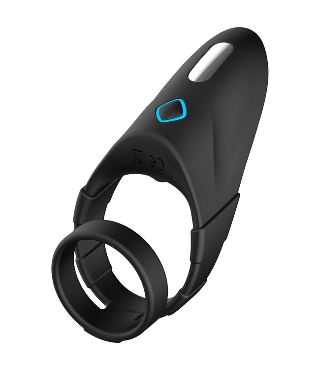 Forto FORTO F-48 VIBRATING PERINEUM DOUBLE C-RING BLACK