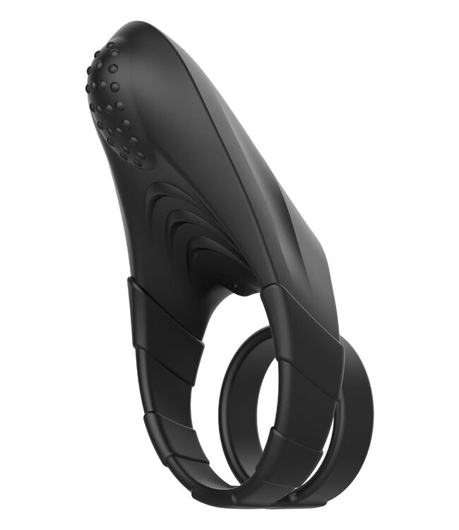 Forto FORTO F-48 VIBRATING PERINEUM DOUBLE C-RING BLACK
