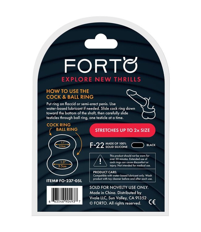 Forto FORTO F-22 D RING LARGE BLACK