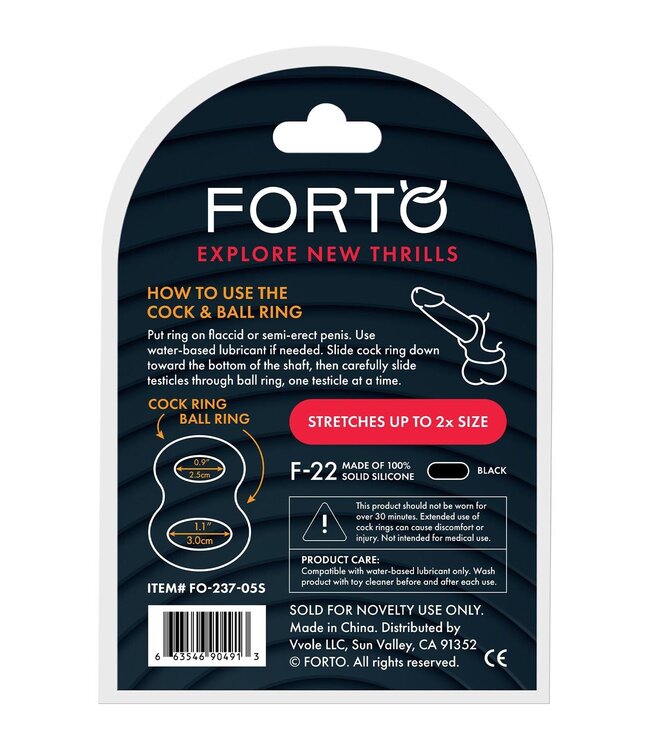 Forto FORTO F-22 D RING SMALL BLACK