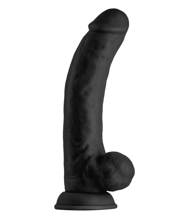 Shaft SHAFT MODEL C 9.5 INCH LIQUID SILICONE DONG WITH BALLS BLACK
