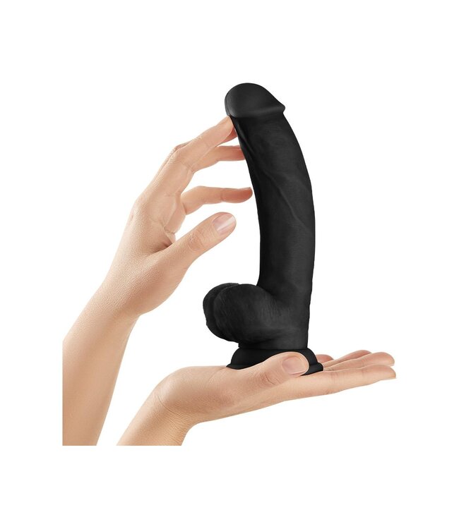 Shaft SHAFT MODEL C 9.5 INCH LIQUID SILICONE DONG WITH BALLS BLACK