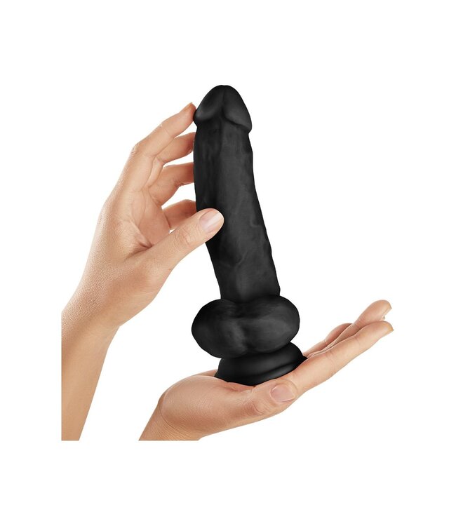 Shaft SHAFT MODEL N 9.5 INCH LIQUID SILICONE DONG WITH BALLS BLACK