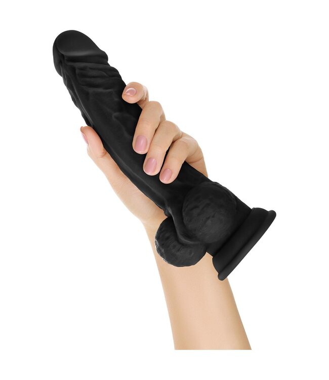 Shaft SHAFT MODEL A 10.5 INCH LIQUID SILICONE DONG WITH BALLS BLACK