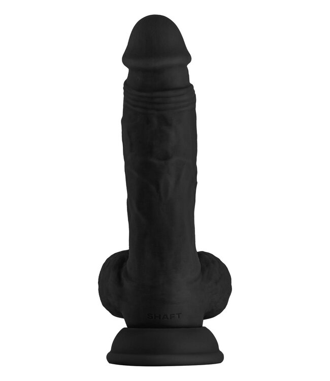 Shaft SHAFT MODEL A 8.5 INCH LIQUID SILICONE DONG WITH BALLS BLACK