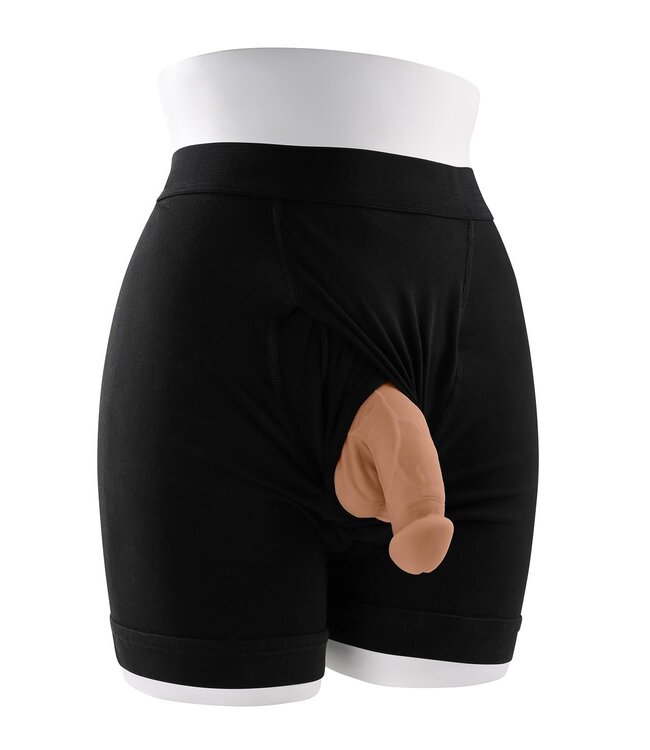 Evolved GENDER X 4 INCH PACKER, MOCCA FLESH