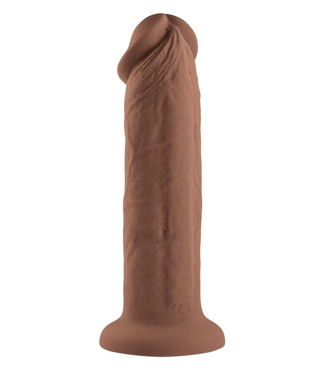 Evolved EVOLVED 7 INCH GIRTHY VIBRATING DONG DARK FLESH