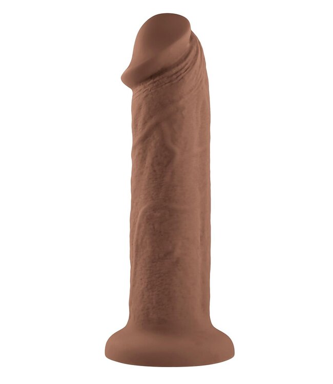 Evolved EVOLVED 7 INCH GIRTHY VIBRATING DONG DARK FLESH