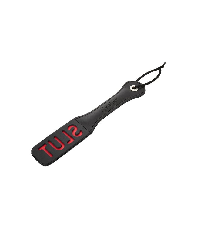 Sportsheets SPORTSHEETS 12 INCH LEATHER SLUT IMPRESSION PADDLE