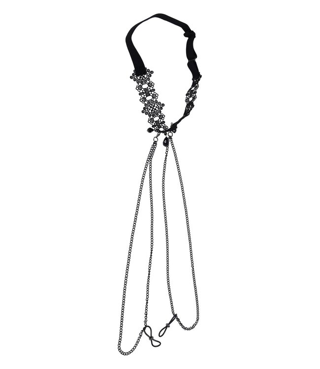 Sportsheets SPORTSHEETS SEX AND MISCHIEF LACE COLLAR WITH NIPPLE TIES