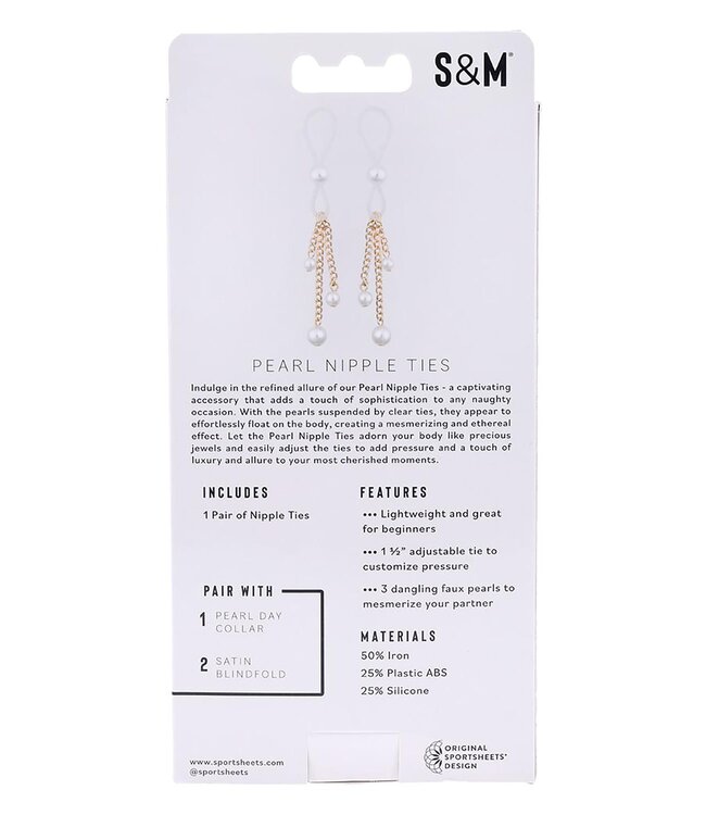 Sportsheets SEX AND MISCHIEF PEARL NIPPLE TIES