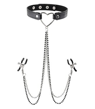 Sportsheets SPORTSHEETS SM AMOR COLLAR WITH NIPPLE CLAMPS