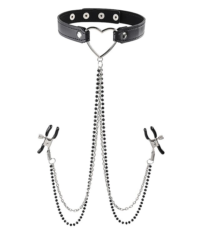 Sportsheets SPORTSHEETS SM AMOR COLLAR WITH NIPPLE CLAMPS
