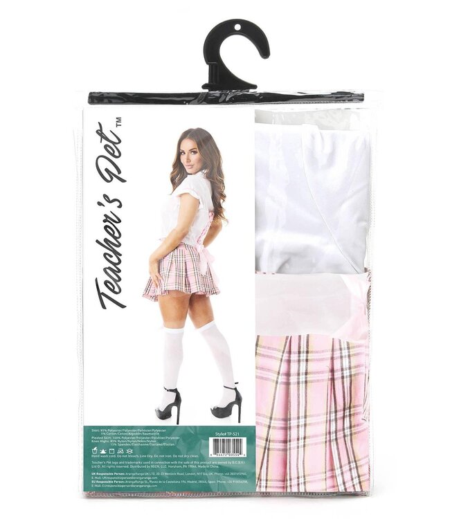 Teacher's Pet TEACHERS PET 3 PCS PINK PRIVATE SCHOOLGIRL COSTUME